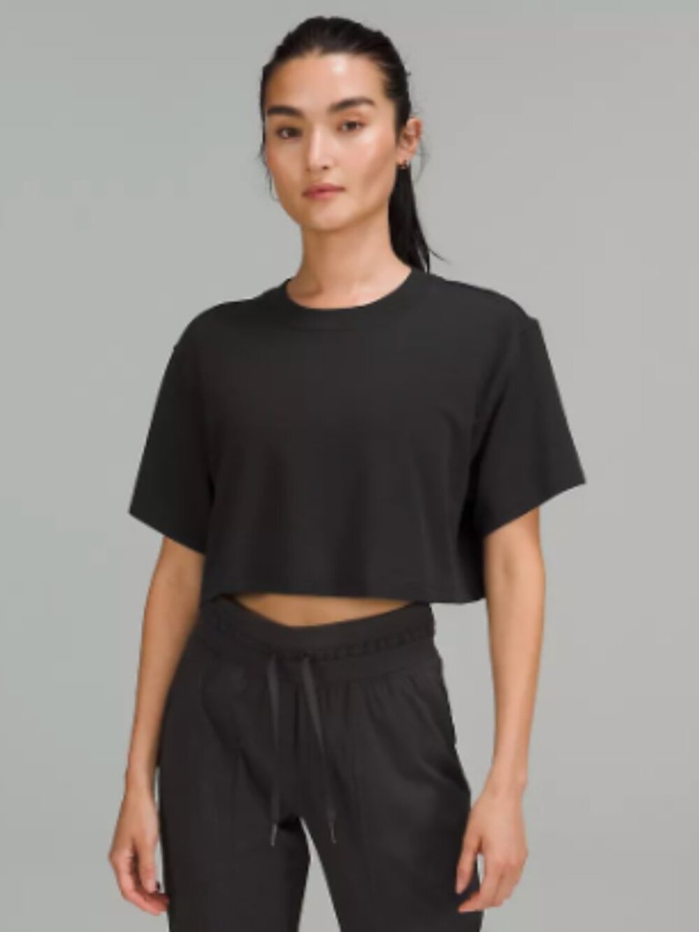 lululemon All Yours Cropped T-Shirt - Black - Size 6